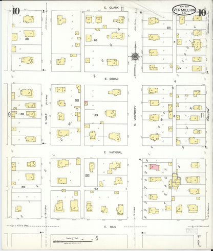 Sanborn Fire Insurance Map from Vermillion, Clay County, South Dakota (1923), Sheet #0010 - Complete Map Set gallery image, historic Sanborn map, vintage wall art, South Dakota South Dakota
