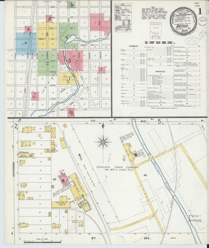 Sanborn Fire Insurance Map from Antigo, Langlade County, Wisconsin (1898), Sheet #0001 - Complete Map Set gallery image, historic Sanborn map, vintage wall art, Wisconsin Wisconsin