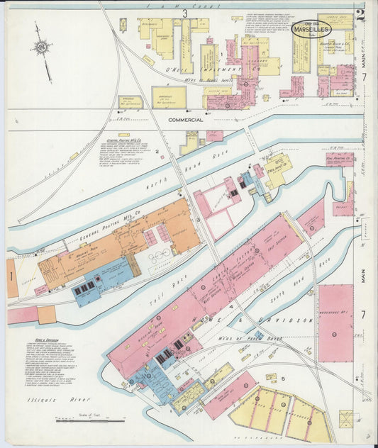 Sanborn Fire Insurance Map from Marseilles, La Salle County, Illinois (1913), Sheet #0002 - Historic Sanborn Fire Insurance Map Print, vintage old map wall art, antique decor, genealogy gift, Illinois Illinois map