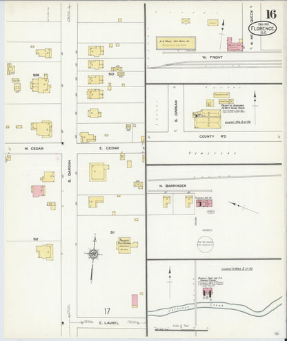 Sanborn Fire Insurance Map from Florence, Florence County, South Carolina (1912), Sheet #0016 - Complete Map Set gallery image, historic Sanborn map, vintage wall art, South Carolina South Carolina