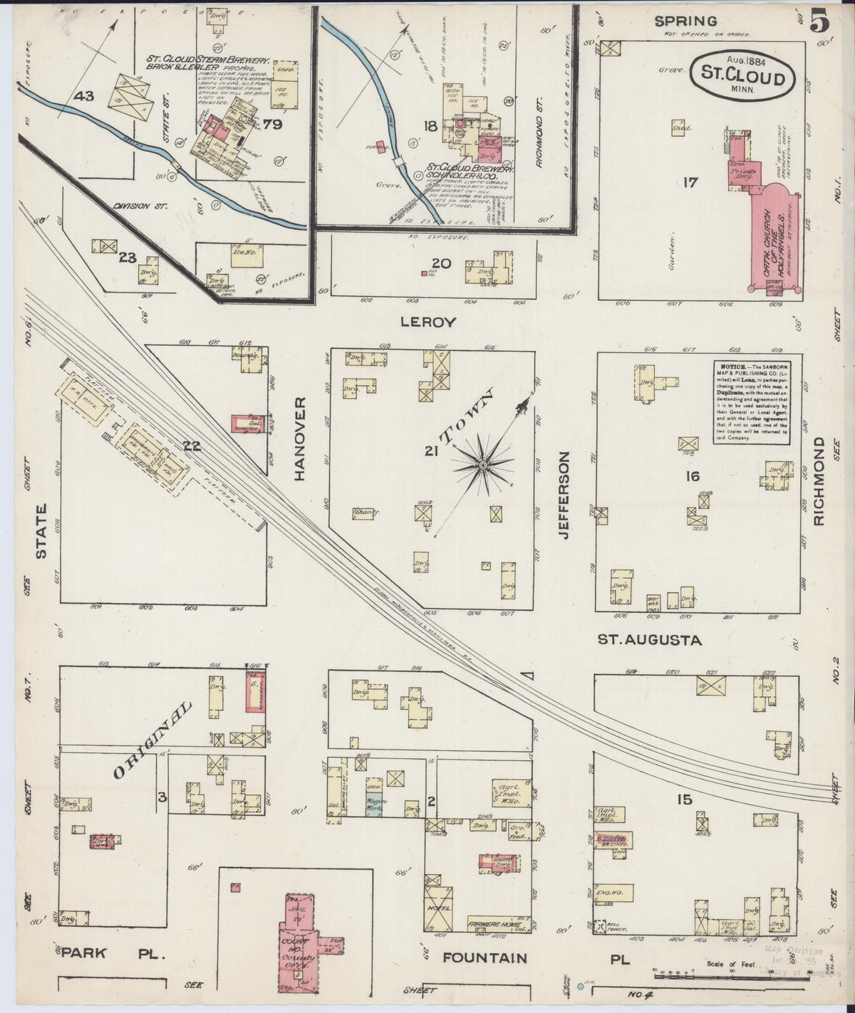 Sanborn Fire Insurance Map from Saint Cloud, Stearns, Benton, and Sherburne Counties, Minnesota (1884), Sheet #0005