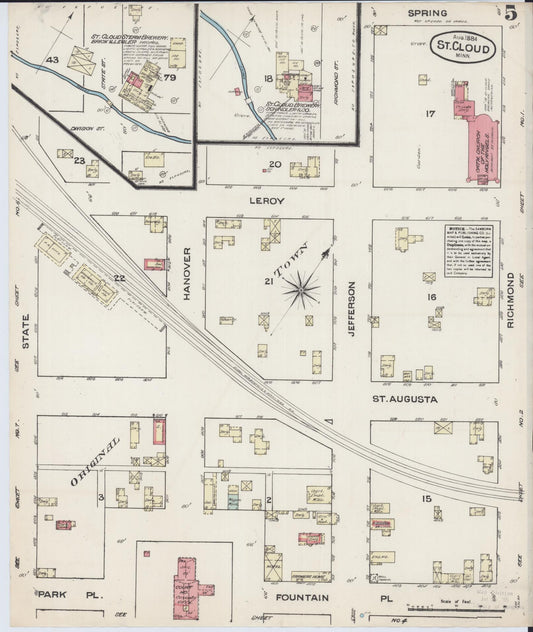 Sanborn Fire Insurance Map from Saint Cloud, Stearns, Benton, and Sherburne Counties, Minnesota (1884), Sheet #0005