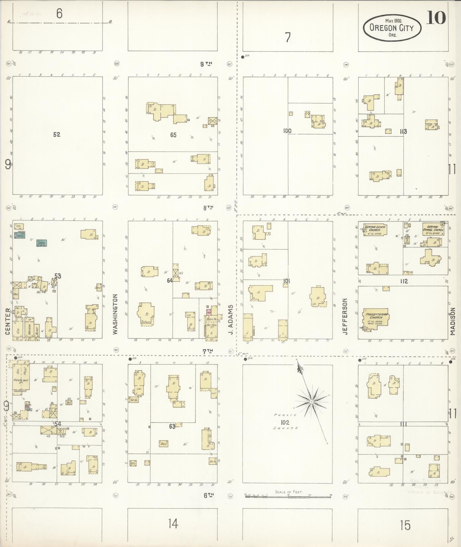 Sanborn Fire Insurance Map from Oregon City, Clackamas County, Oregon (1900), Sheet #0010 - Complete Map Set gallery image, historic Sanborn map, vintage wall art, Oregon Oregon