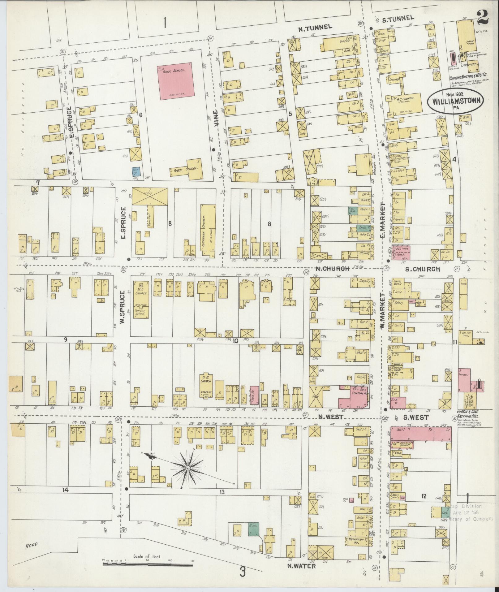 Sanborn Fire Insurance Map from Williamstown, Dauphin County, Pennsylvania (1902), Sheet #0002 - Complete Map Set gallery image, historic Sanborn map, vintage wall art, Pennsylvania Pennsylvania
