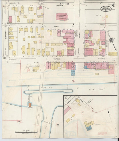 Sanborn Fire Insurance Map from Lyons, Wayne County, New York (1949), Sheet #0004 - Complete Map Set gallery image, historic Sanborn map, vintage wall art, New York New York
