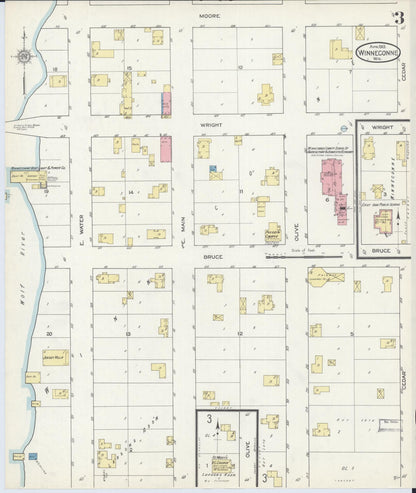Sanborn Fire Insurance Map from Winneconne, Winnebago County, Wisconsin (1913), Sheet #0003 - Historic Sanborn Fire Insurance Map Print, vintage old map wall art, antique decor, genealogy gift, Wisconsin Wisconsin map