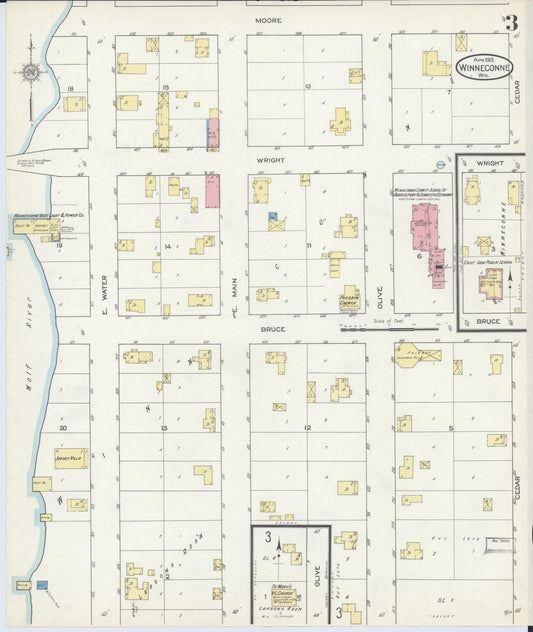 Sanborn Fire Insurance Map from Winneconne, Winnebago County, Wisconsin (1913), Sheet #0003 - Historic Sanborn Fire Insurance Map Print, vintage old map wall art, antique decor, genealogy gift, Wisconsin Wisconsin map
