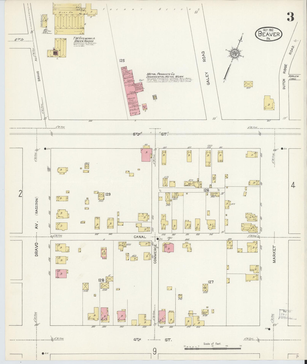 Sanborn Fire Insurance Map from Beaver, Beaver County, Pennsylvania (1912), Sheet #0003 - Complete Map Set gallery image, historic Sanborn map, vintage wall art, Pennsylvania Pennsylvania