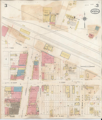 Sanborn Fire Insurance Map from Wewoka, Seminole County, Oklahoma (1945), Sheet #0003 - Complete Map Set gallery image, historic Sanborn map, vintage wall art, Oklahoma Oklahoma