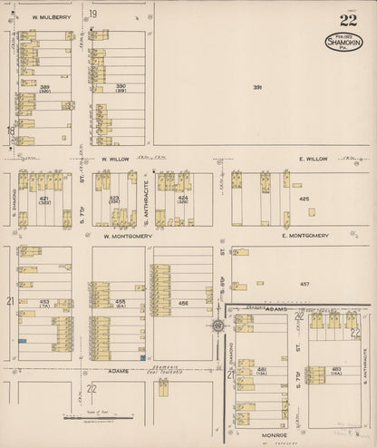 Sanborn Fire Insurance Map from Shamokin, Northumberland County, Pennsylvania (1922), Sheet #0022 - Complete Map Set gallery image, historic Sanborn map, vintage wall art, Pennsylvania Pennsylvania