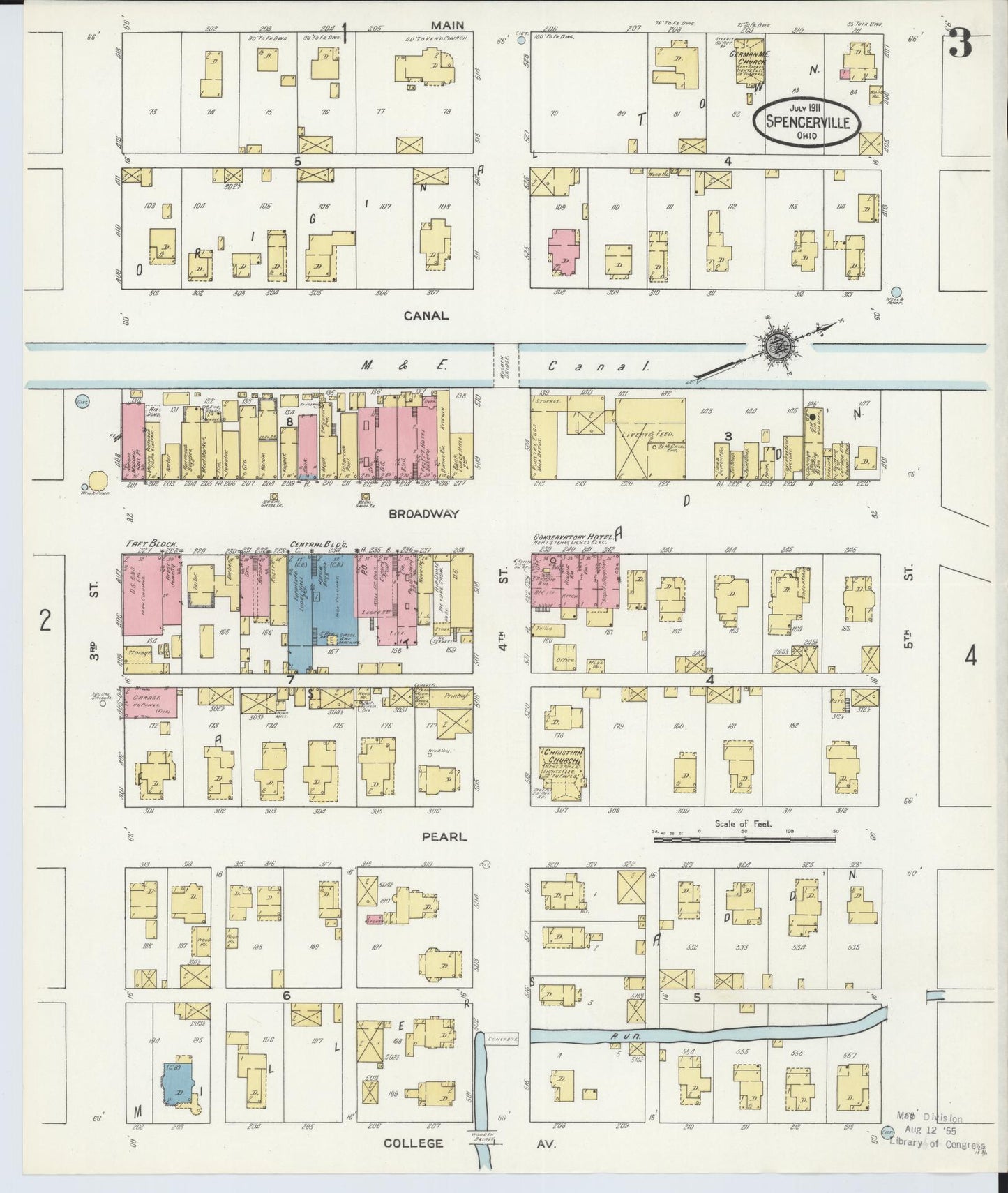 Sanborn Fire Insurance Map from Spencerville, Allen County, Ohio (1911), Sheet #0003 - Complete Map Set gallery image, historic Sanborn map, vintage wall art, Ohio Ohio