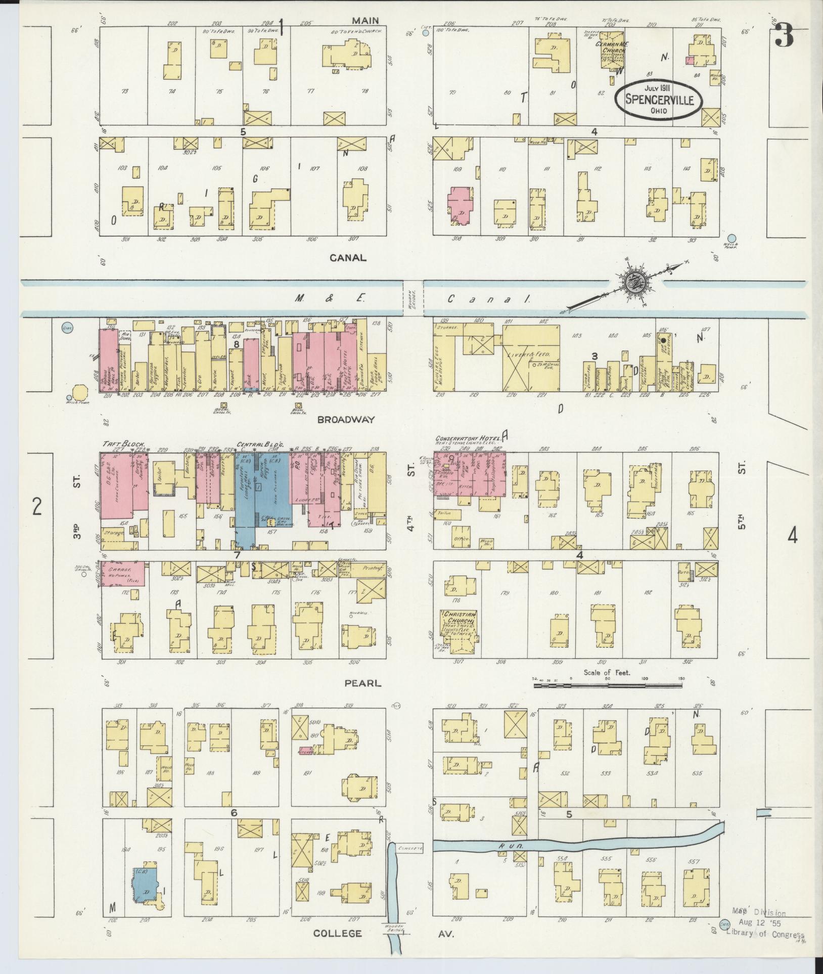 Sanborn Fire Insurance Map from Spencerville, Allen County, Ohio (1911), Sheet #0003 - Complete Map Set gallery image, historic Sanborn map, vintage wall art, Ohio Ohio