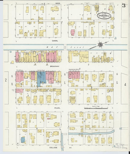 Sanborn Fire Insurance Map from Spencerville, Allen County, Ohio (1911), Sheet #0003 - Complete Map Set gallery image, historic Sanborn map, vintage wall art, Ohio Ohio