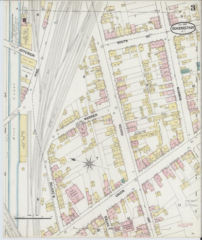 Sanborn Fire Insurance Map from Schenectady, Schenectady County, New York (1889), Sheet #0003 - Complete Map Set gallery image, historic Sanborn map, vintage wall art, New York New York