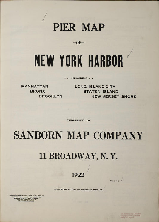 Sanborn Fire Insurance Map from New York; Special Atlases, New York, New York (1922), Sheet #0001 - Historic Sanborn Fire Insurance Map Print, vintage old map wall art, antique decor, genealogy gift, New York New York map