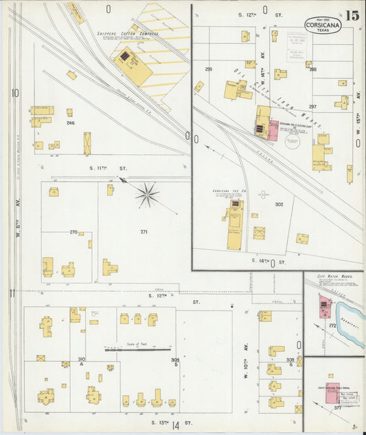 Sanborn Fire Insurance Map from Corsicana, Navarro County, Texas (1900), Sheet #0015 - Historic Sanborn Fire Insurance Map Print, vintage old map wall art, antique decor, genealogy gift, Texas Texas map
