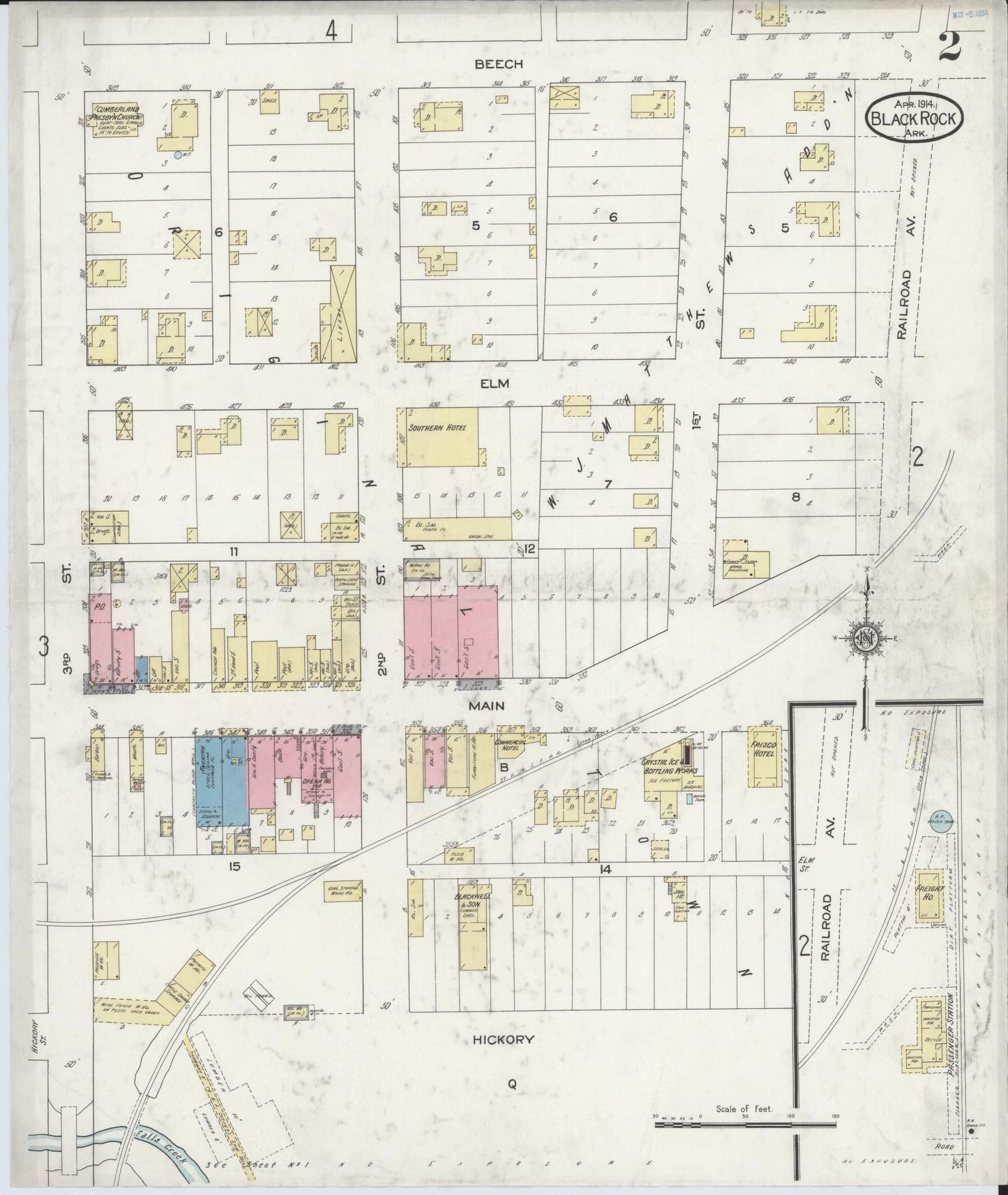 Sanborn Fire Insurance Map from Black Rock, Lawrence County, Arkansas (1914), Sheet #0002 - Historic Sanborn Fire Insurance Map Print, vintage old map wall art, antique decor, genealogy gift, Arkansas Arkansas map