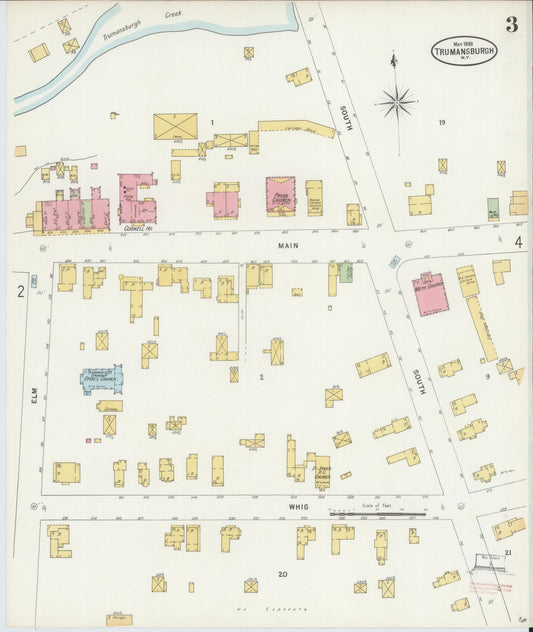 Sanborn Fire Insurance Map from Trumansburg, Tompkins County, New York (1898), Sheet #0003 - Historic Sanborn Fire Insurance Map Print, vintage old map wall art, antique decor, genealogy gift, New York New York map