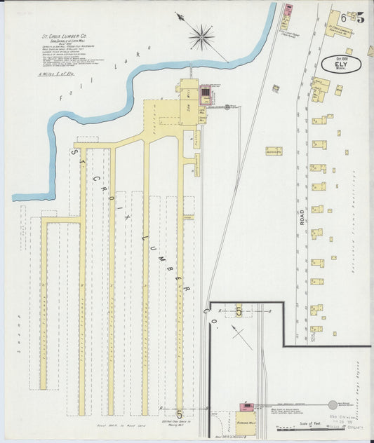 Sanborn Fire Insurance Map from Ely, Saint Louis County, Minnesota (1900), Sheet #0005 - Historic Sanborn Fire Insurance Map Print, vintage old map wall art, antique decor, genealogy gift, Minnesota Minnesota map
