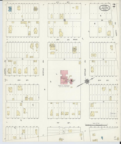 Sanborn Fire Insurance Map from Lakota, Nelson County, North Dakota (1914), Sheet #0002 - Complete Map Set gallery image, historic Sanborn map, vintage wall art, North Dakota North Dakota