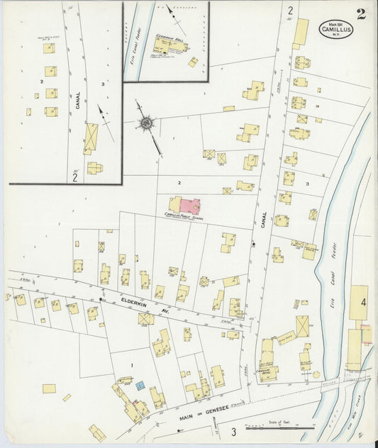 Sanborn Fire Insurance Map from Camillus, Onondaga County, New York (1911), Sheet #0002 - Historic Sanborn Fire Insurance Map Print, vintage old map wall art, antique decor, genealogy gift, New York New York map