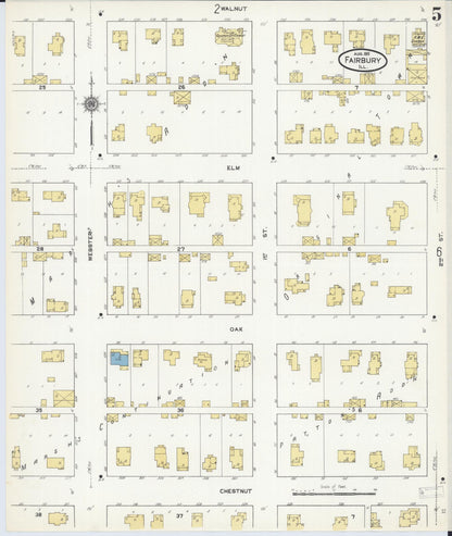 Sanborn Fire Insurance Map from Fairbury, Livingston County, Illinois (1911), Sheet #0005 - Complete Map Set gallery image, historic Sanborn map, vintage wall art, Illinois Illinois