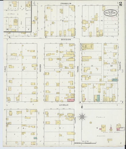 Sanborn Fire Insurance Map from Barron, Barron County, Wisconsin (1894), Sheet #0002 - Complete Map Set gallery image, historic Sanborn map, vintage wall art, Wisconsin Wisconsin