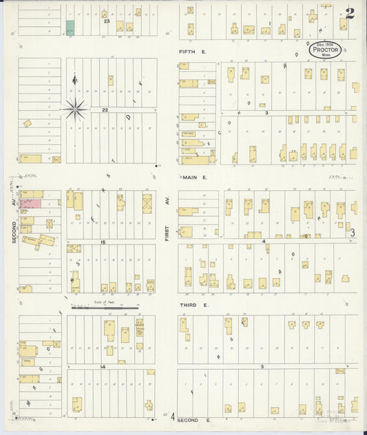 Sanborn Fire Insurance Map from Proctor, Saint Louis County, Minnesota (1908), Sheet #0002 - Historic Sanborn Fire Insurance Map Print, vintage old map wall art, antique decor, genealogy gift, Minnesota Minnesota map
