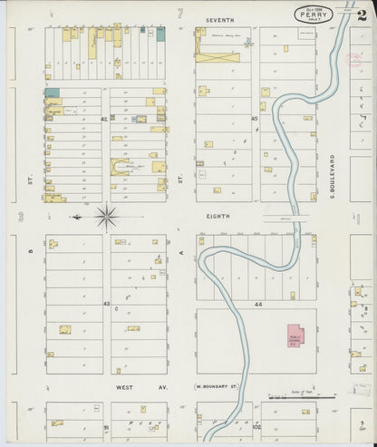 Sanborn Fire Insurance Map from Perry, Noble County, Oklahoma (1894), Sheet #0002 - Complete Map Set gallery image, historic Sanborn map, vintage wall art, Oklahoma Oklahoma