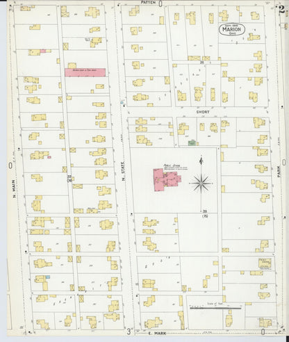Sanborn Fire Insurance Map from Marion, Marion County, Ohio (1900), Sheet #0002 - Historic Sanborn Fire Insurance Map Print, vintage old map wall art, antique decor, genealogy gift, Ohio Ohio map