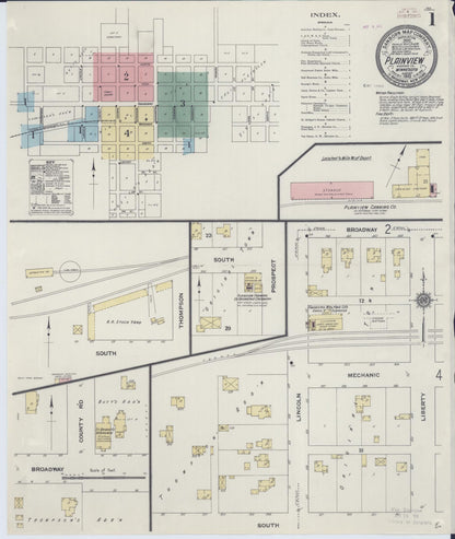 Sanborn Fire Insurance Map from Plainview, Wabasha County, Minnesota (1910), Sheet #0001 - Historic Sanborn Fire Insurance Map Print, vintage old map wall art, antique decor, genealogy gift, Minnesota Minnesota map