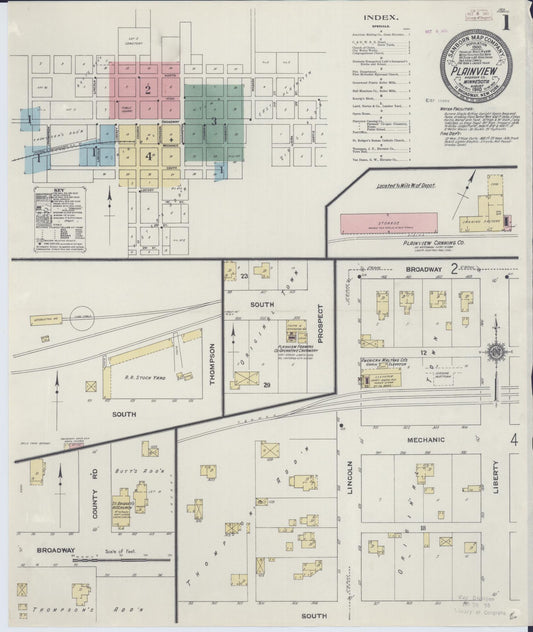 Sanborn Fire Insurance Map from Plainview, Wabasha County, Minnesota (1910), Sheet #0001 - Historic Sanborn Fire Insurance Map Print, vintage old map wall art, antique decor, genealogy gift, Minnesota Minnesota map