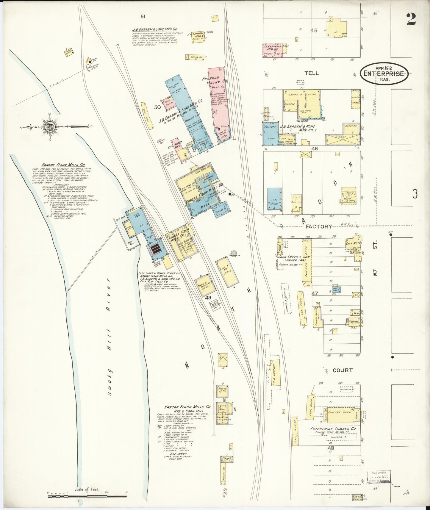 Sanborn Fire Insurance Map from Enterprise, Dickinson County, Kansas (1912), Sheet #0002 - Complete Map Set gallery image, historic Sanborn map, vintage wall art, Kansas Kansas