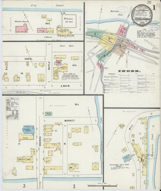 Sanborn Fire Insurance Map from Canajoharie, Montgomery County, New York (1897), Sheet #0001 - Complete Map Set gallery image, historic Sanborn map, vintage wall art, New York New York