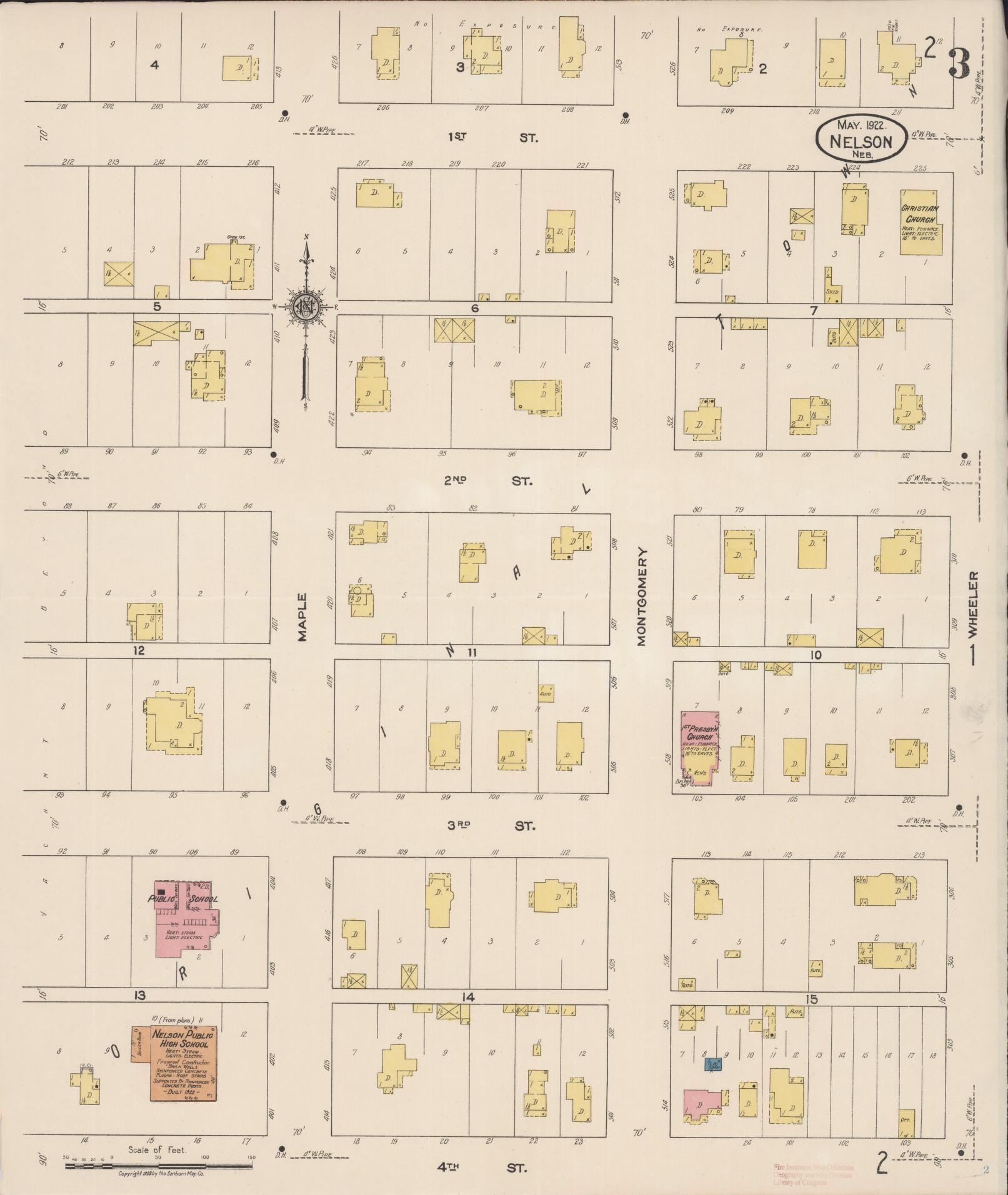 Sanborn Fire Insurance Map from Nelson, Nuckolls County, Nebraska (1922), Sheet #0003 - Complete Map Set gallery image, historic Sanborn map, vintage wall art, Nebraska Nebraska