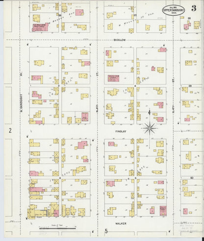 Sanborn Fire Insurance Map from Upper Sandusky, Wyandot County, Ohio (1902), Sheet #0003 - Historic Sanborn Fire Insurance Map Print, vintage old map wall art, antique decor, genealogy gift, Ohio Ohio map