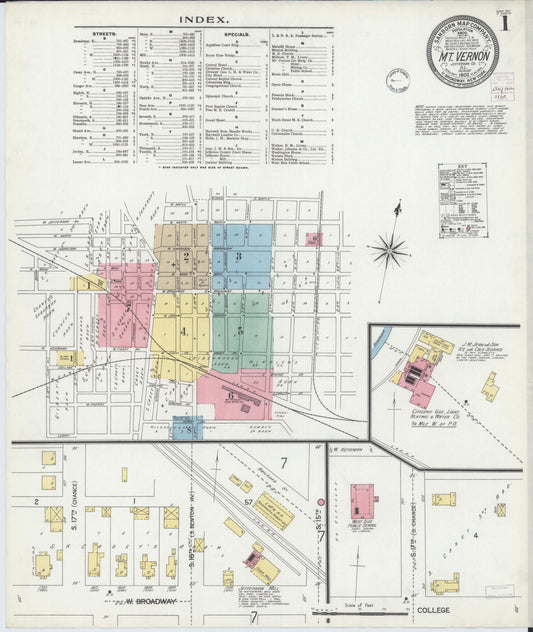 Sanborn Fire Insurance Map from Mount Vernon, Jefferson County, Illinois (1902), Sheet #0001 - Historic Sanborn Fire Insurance Map Print, vintage old map wall art, antique decor, genealogy gift, Illinois Illinois map
