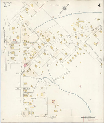 Sanborn Fire Insurance Map from Villa Rica, Carroll County, Georgia (1944), Sheet #0004 - Complete Map Set gallery image, historic Sanborn map, vintage wall art, Georgia Georgia