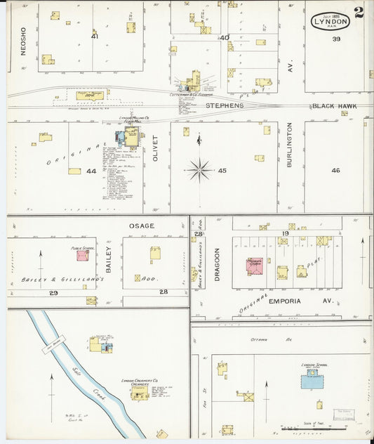Sanborn Fire Insurance Map from Lyndon, Osage County, Kansas (1893), Sheet #0002 - Historic Sanborn Fire Insurance Map Print, vintage old map wall art, antique decor, genealogy gift, Kansas Kansas map