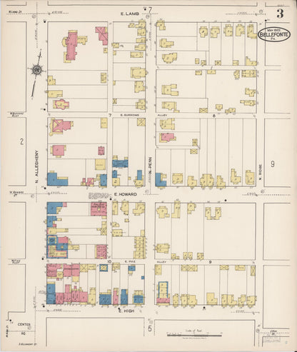 Sanborn Fire Insurance Map from Bellefonte, Centre County, Pennsylvania (1922), Sheet #0003 - Complete Map Set gallery image, historic Sanborn map, vintage wall art, Pennsylvania Pennsylvania