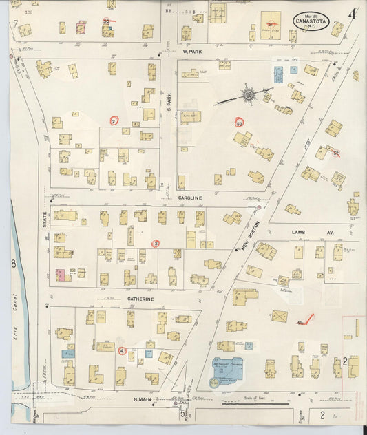 Sanborn Fire Insurance Map from Canastota, Madison County, New York (1959), Sheet #0004 - Historic Sanborn Fire Insurance Map Print, vintage old map wall art, antique decor, genealogy gift, New York New York map
