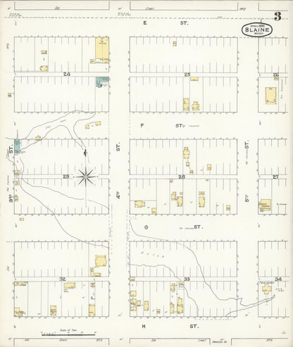 Sanborn Fire Insurance Map from Blaine, Whatcom County, Washington (1892), Sheet #0003 - Complete Map Set gallery image, historic Sanborn map, vintage wall art, Washington Washington