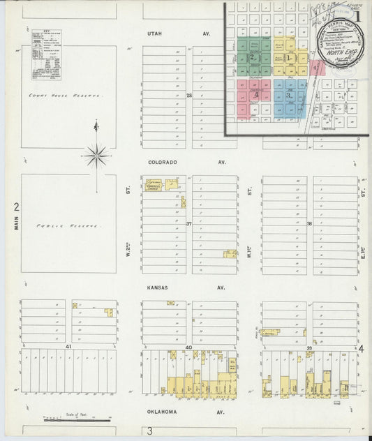 Sanborn Fire Insurance Map from North Enid, Garfield County, Oklahoma (1898), Sheet #0001 - Historic Sanborn Fire Insurance Map Print, vintage old map wall art, antique decor, genealogy gift, Oklahoma Oklahoma map