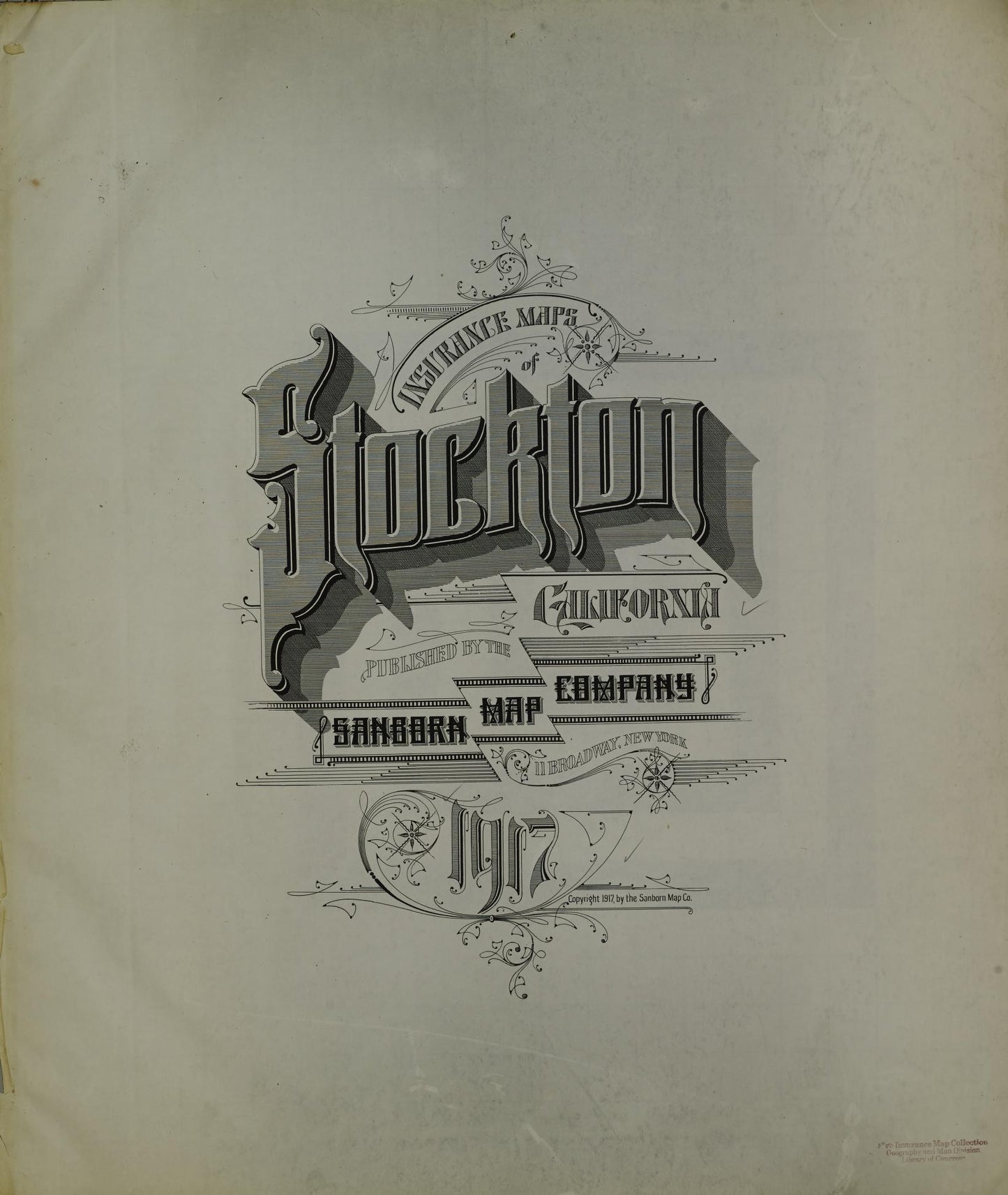 Sanborn Fire Insurance Map from Stockton, San Joaquin County, California. (1917) – Historic Sanborn Fire Insurance Map Print