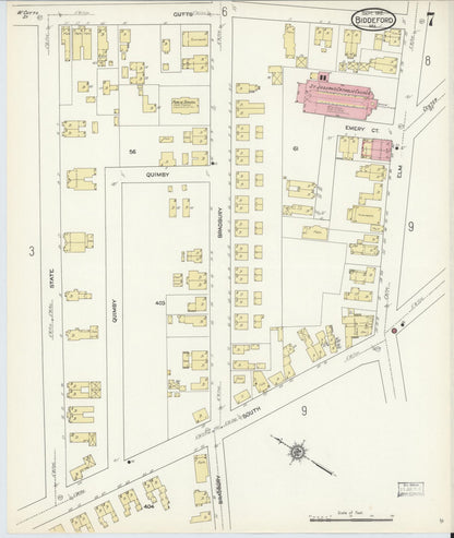 Sanborn Fire Insurance Map from Biddeford, York County, Maine (1912), Sheet #0007 - Complete Map Set gallery image, historic Sanborn map, vintage wall art, Maine Maine