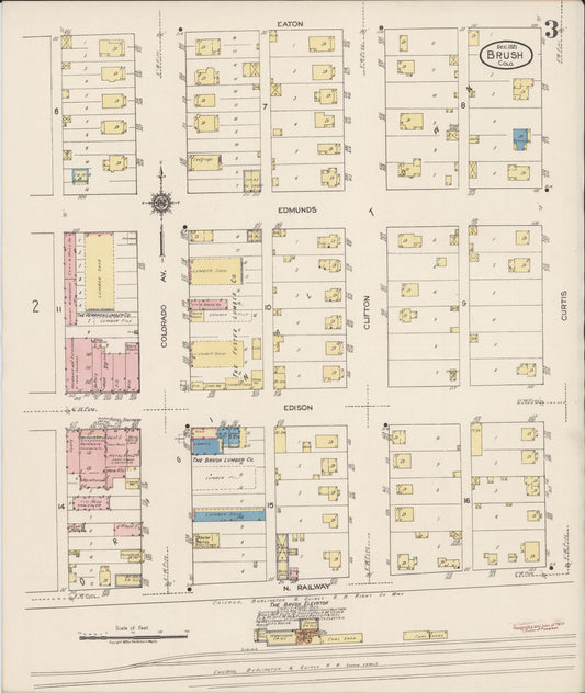 Sanborn Fire Insurance Map from Brush, Morgan County, Colorado (1921), Sheet #0003 - Historic Sanborn Fire Insurance Map Print, vintage old map wall art, antique decor, genealogy gift, Colorado Colorado map