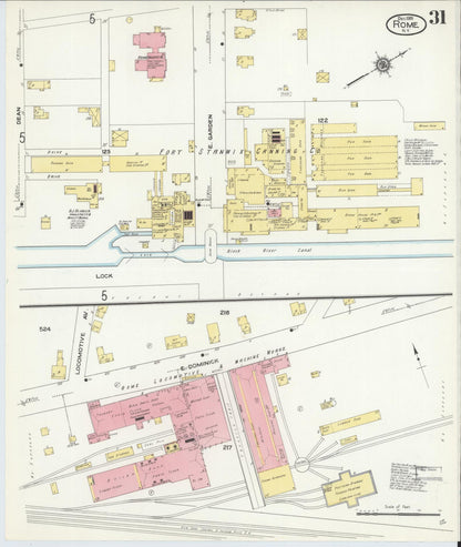 Sanborn Fire Insurance Map from Rome, Oneida County, New York (1909), Sheet #0031 - Historic Sanborn Fire Insurance Map Print, vintage old map wall art, antique decor, genealogy gift, New York New York map
