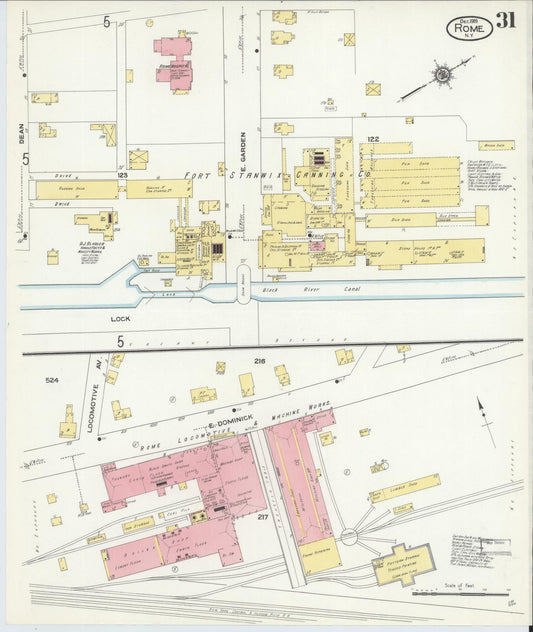 Sanborn Fire Insurance Map from Rome, Oneida County, New York (1909), Sheet #0031 - Historic Sanborn Fire Insurance Map Print, vintage old map wall art, antique decor, genealogy gift, New York New York map