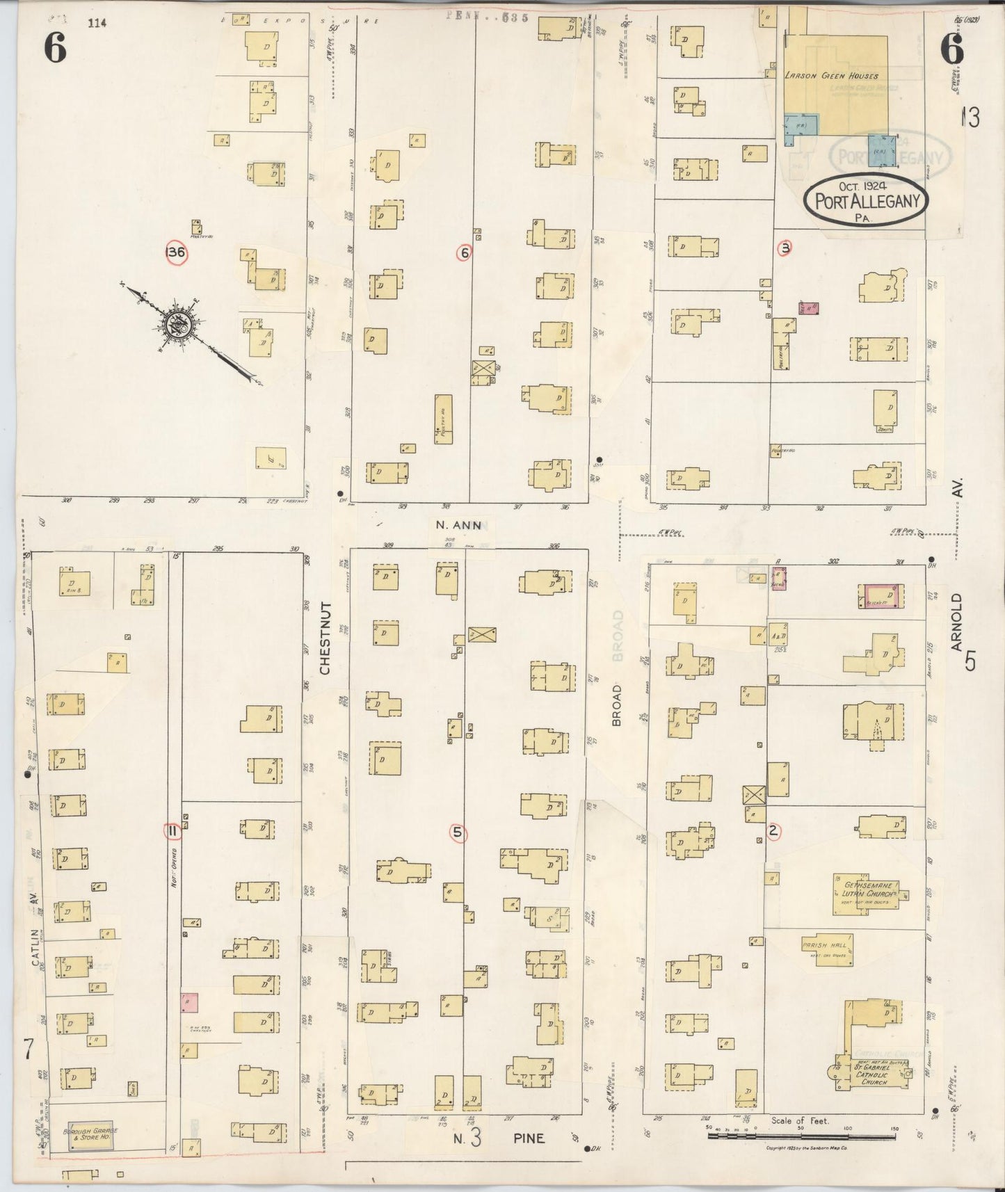Sanborn Fire Insurance Map from Port Allegany, McKean County, Pennsylvania (1940), Sheet #0006 - Complete Map Set gallery image, historic Sanborn map, vintage wall art, Pennsylvania Pennsylvania
