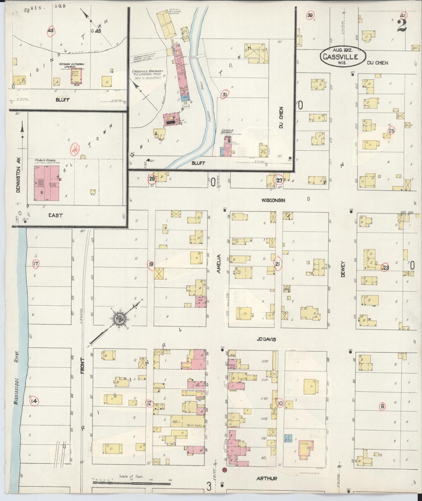Sanborn Fire Insurance Map from Cassville, Grant County, Wisconsin (1932), Sheet #0002 - Historic Sanborn Fire Insurance Map Print, vintage old map wall art, antique decor, genealogy gift, Wisconsin Wisconsin map